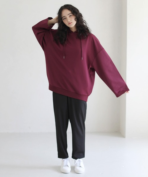 ETELIO（エテリオ）の「ボリューム袖ハイカウントポンチプルパーカー（パーカー・メンズ・チャコール/ブラック/モカ/ワイン/グリーン・L/S/M）」の9枚目の写真