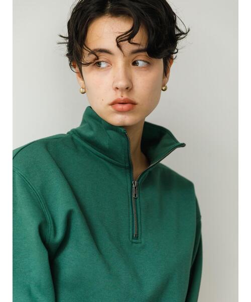 koe（コエ）の「アンチピリング加工TC裏起毛ハーフジップPO*（スウェット・レディース・ライトベージュ/ブラック/グリーン/ピンク/ライトグレー/ブルー・L/S/M）」の11枚目の写真