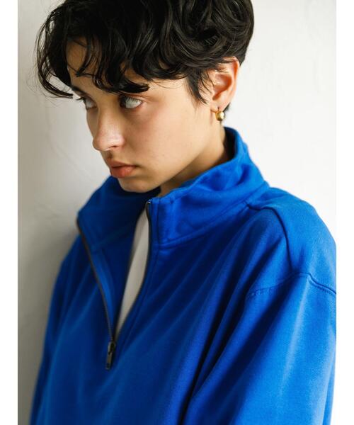 koe（コエ）の「アンチピリング加工TC裏起毛ハーフジップPO*（スウェット・レディース・ライトベージュ/ブラック/グリーン/ピンク/ライトグレー/ブルー・L/S/M）」の12枚目の写真