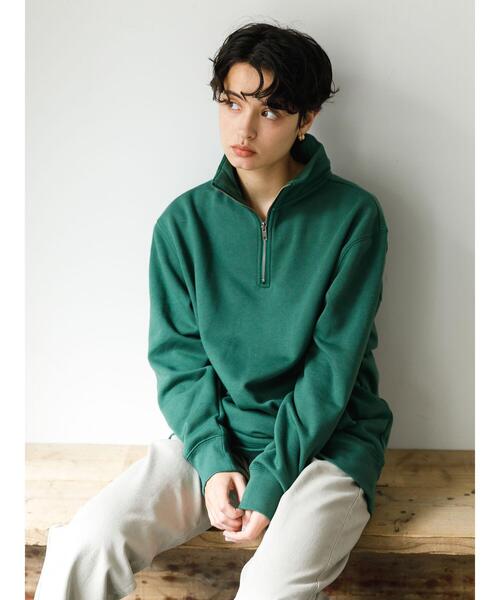 koe（コエ）の「アンチピリング加工TC裏起毛ハーフジップPO*（スウェット・レディース・ライトベージュ/ブラック/グリーン/ピンク/ライトグレー/ブルー・L/S/M）」の13枚目の写真