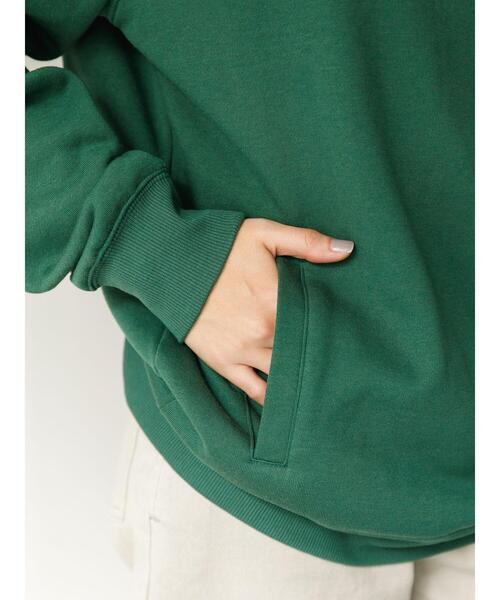 koe（コエ）の「アンチピリング加工TC裏起毛ハーフジップPO*（スウェット・レディース・ライトベージュ/ブラック/グリーン/ピンク/ライトグレー/ブルー・L/S/M）」の15枚目の写真