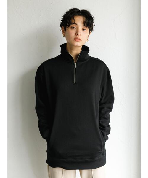 koe（コエ）の「アンチピリング加工TC裏起毛ハーフジップPO*（スウェット・レディース・ライトベージュ/ブラック/グリーン/ピンク/ライトグレー/ブルー・L/S/M）」の17枚目の写真