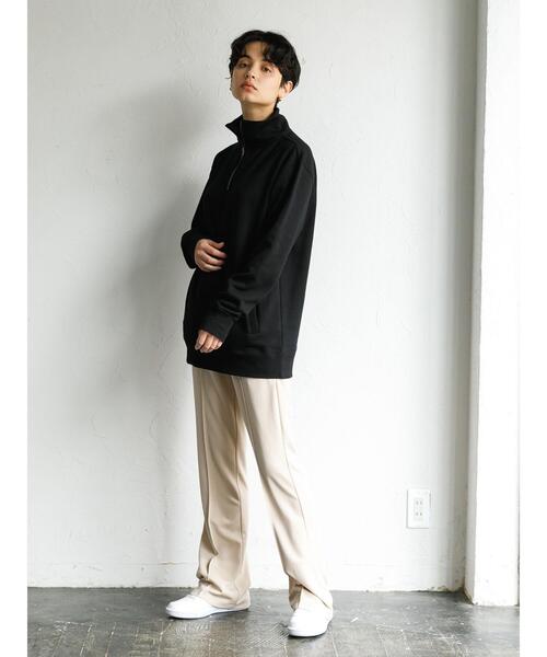 koe（コエ）の「アンチピリング加工TC裏起毛ハーフジップPO*（スウェット・レディース・ライトベージュ/ブラック/グリーン/ピンク/ライトグレー/ブルー・L/S/M）」の18枚目の写真