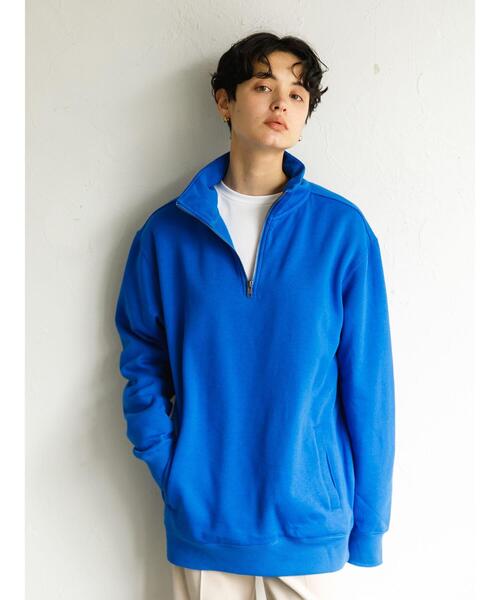 koe（コエ）の「アンチピリング加工TC裏起毛ハーフジップPO*（スウェット・レディース・ライトベージュ/ブラック/グリーン/ピンク/ライトグレー/ブルー・L/S/M）」の21枚目の写真