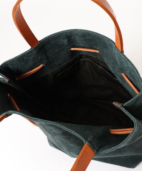 PUAL CE CIN（ピュアルセシン）の「KINCHAKU　PIGSUEDE×LEATHER TOTE/巾着型ピッグスエードトートバッグ（ショルダーバッグ・レディース・ネイビー/ブルー/グレー/ベージュ・FREE）」の11枚目の写真