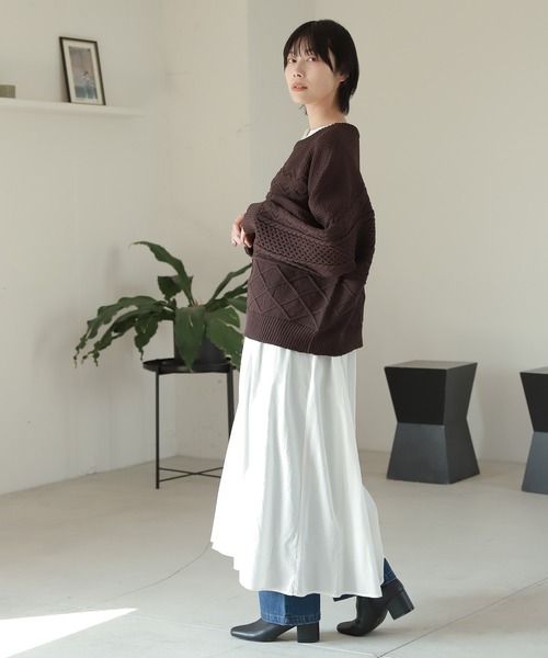 LAKOLE（ラコレ）の「シェブロンヨークギャザーワンピース / 219694（シャツワンピース・レディース・カーキ/オフホワイト/サンドグレー・SMALL/MEDIUM）」の6枚目の写真