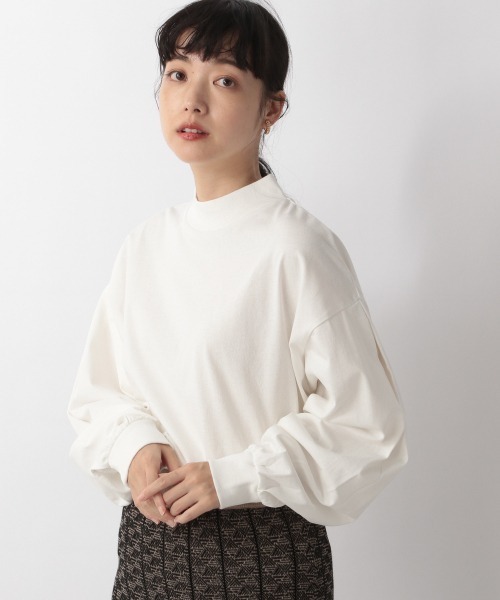 LOWRYS FARM（ローリーズファーム）の「モックネックロンＴＬＳ　216179（Tシャツ/カットソー・レディース・ホワイト/ブラック/オレンジ・FREE）」の2枚目の写真