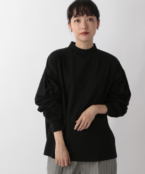 LOWRYS FARM（ローリーズファーム）の「モックネックロンＴＬＳ　216179（Tシャツ/カットソー・レディース・ホワイト/ブラック/オレンジ・FREE）」の3枚目の写真