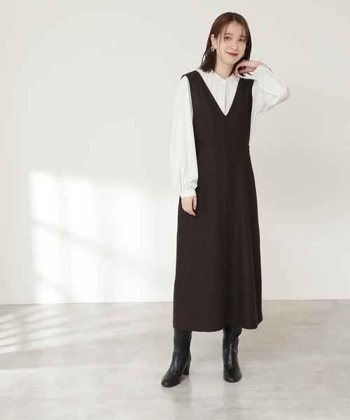 N.（N. Natural Beauty Basic）（エヌエヌナチュラルビューティーベーシック）の「≪◆スタンドカラーフロントタックブラウス≫（シャツ/ブラウス・レディース・チャコールグレー/オフホワイト/ネイビー/グリーン/ブルー・MEDIUM）」の19枚目の写真