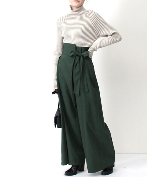 STYLEBLOCK（スタイルブロック）の「ツイルラップ風パンツ（その他パンツ・レディース・グリーン/ホワイト系その他/ベージュ/ブラック・M）」の4枚目の写真