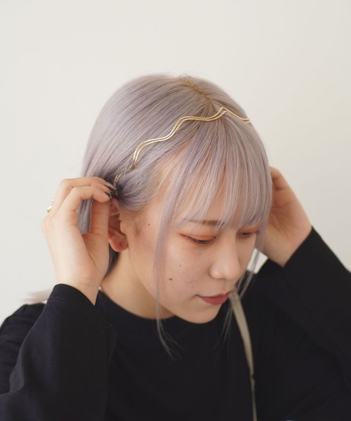 Port（ポート）の「ウェーブ メタル カチューシャ（カチューシャ・レディース・ゴールド/シルバー系その他/シルバー/ゴールド系その他・FREE）」の9枚目の写真