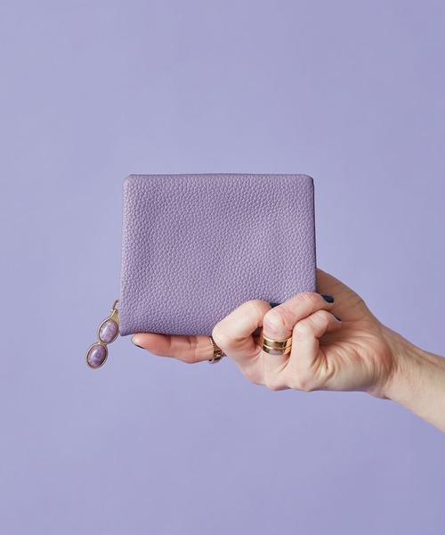 HASHIBAMI(ハシバミ)の「【HASHIBAMI】天然石 ジェムラート ハーフウォレット(財布・レディース・ミント/ピンクベージュ/サックスブルー/シルバー/ベージュ/グレー/カーキ/ペールイエロー/ラベンダー/グレー系その他/ライラック/ライトグレー/ブルーパープル/ブロンズ/ネイビー/グリーン/ボルドー/ライトグリーン/ライトピンク/サンドベージュ/ブラウン/イエロー系その他・FREE)」の14枚目の写真