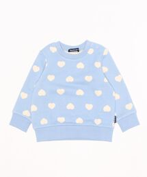 Moujonjon（ムージョンジョン）の「日本製ハート総柄裏毛トレーナー（スウェット・キッズ）」