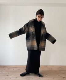 wee9s | over size check coat / オーバーサイズドロップショルダーチェックコート(テーラードジャケット)