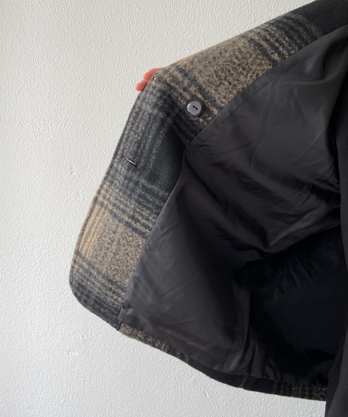 wee9s（ウィークス）の「over size check coat / オーバーサイズドロップショルダーチェックコート（テーラードジャケット・レディース・ブラック/ブラウン・FREE）」の15枚目の写真