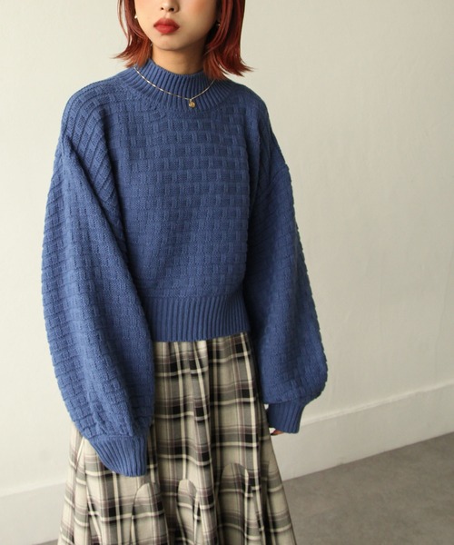 Chillfar（チルファー）の「ボトルネックジャガードニット（ニット/セーター・レディース・ブラック/ベージュ/ブルー/アイボリー・FREE）」の4枚目の写真