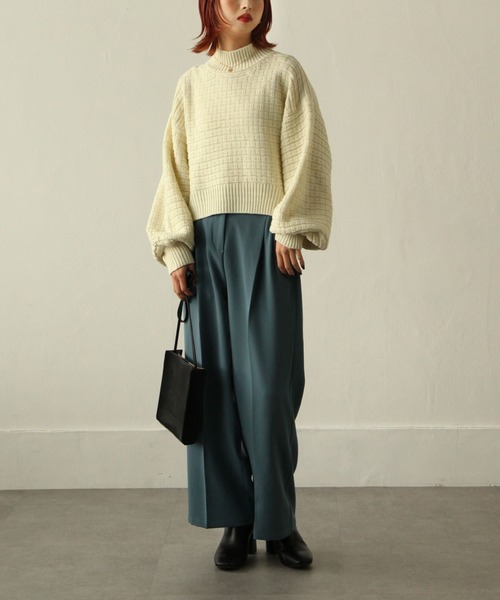 Chillfar（チルファー）の「ボトルネックジャガードニット（ニット/セーター・レディース・ブラック/ベージュ/ブルー/アイボリー・FREE）」の21枚目の写真