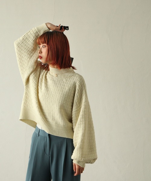 Chillfar（チルファー）の「ボトルネックジャガードニット（ニット/セーター・レディース・ブラック/ベージュ/ブルー/アイボリー・FREE）」の17枚目の写真