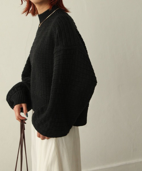 Chillfar（チルファー）の「ボトルネックジャガードニット（ニット/セーター・レディース・ブラック/ベージュ/ブルー/アイボリー・FREE）」の18枚目の写真