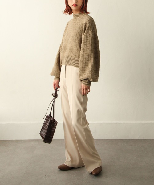 Chillfar（チルファー）の「ボトルネックジャガードニット（ニット/セーター・レディース・ブラック/ベージュ/ブルー/アイボリー・FREE）」の19枚目の写真