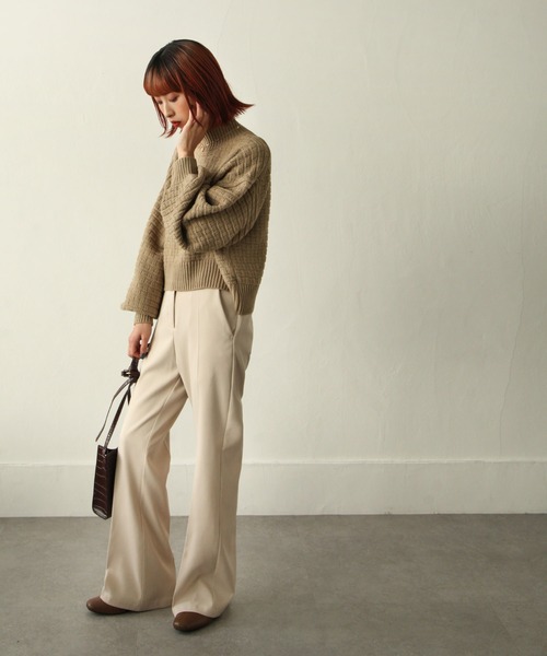 Chillfar（チルファー）の「ボトルネックジャガードニット（ニット/セーター・レディース・ブラック/ベージュ/ブルー/アイボリー・FREE）」の13枚目の写真