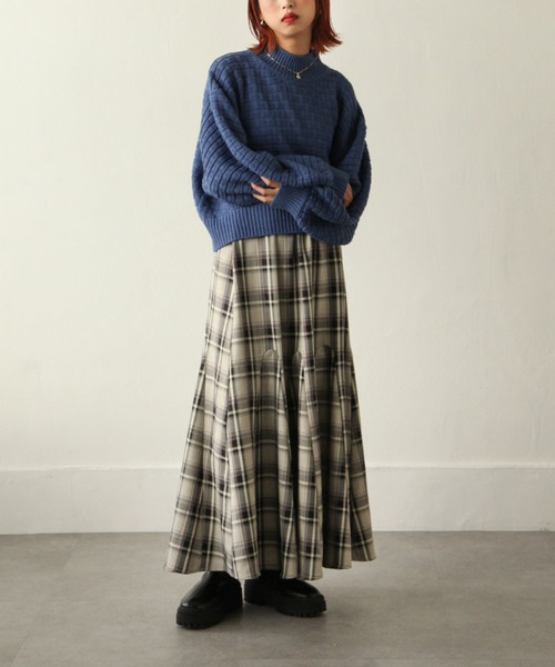 Chillfar（チルファー）の「ボトルネックジャガードニット（ニット/セーター・レディース・ブラック/ベージュ/ブルー/アイボリー・FREE）」の6枚目の写真