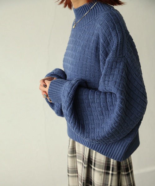 Chillfar（チルファー）の「ボトルネックジャガードニット（ニット/セーター・レディース・ブラック/ベージュ/ブルー/アイボリー・FREE）」の20枚目の写真