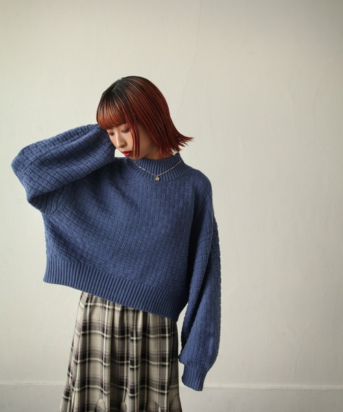 Chillfar（チルファー）の「ボトルネックジャガードニット（ニット/セーター・レディース・ブラック/ベージュ/ブルー/アイボリー・FREE）」の11枚目の写真