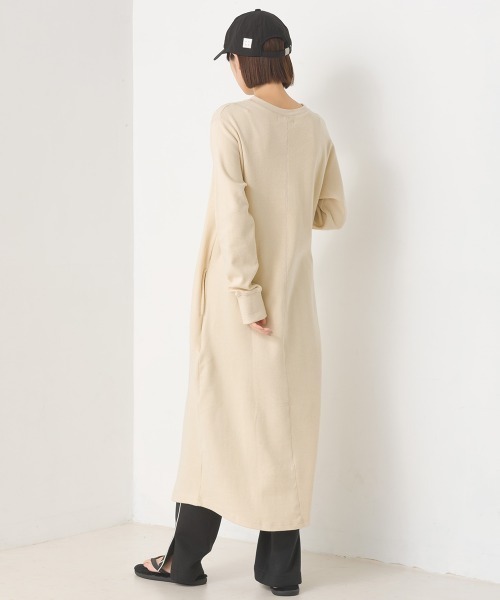 OMNES（オムネス）の「ハニカムストレッチワッフル切り替えヘンリーワンピース（ワンピース・レディース・ブルーグレー/ラベンダー/アイボリー/ブラック/ライトグレー・SMALL/MEDIUM）」の10枚目の写真