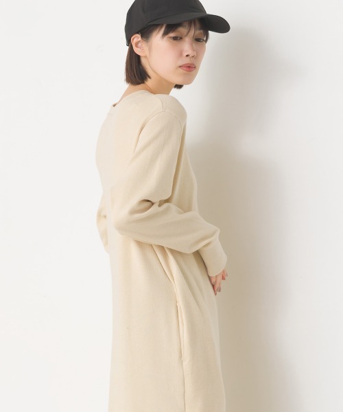 OMNES（オムネス）の「ハニカムストレッチワッフル切り替えヘンリーワンピース（ワンピース・レディース・ブルーグレー/ラベンダー/アイボリー/ブラック/ライトグレー・SMALL/MEDIUM）」の12枚目の写真