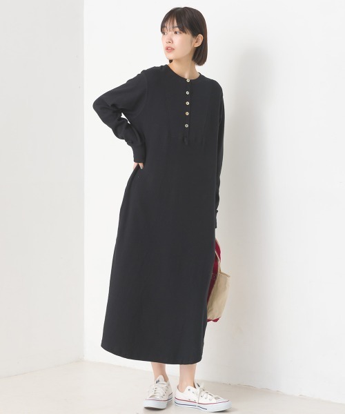 OMNES（オムネス）の「ハニカムストレッチワッフル切り替えヘンリーワンピース（ワンピース・レディース・ブルーグレー/ラベンダー/アイボリー/ブラック/ライトグレー・SMALL/MEDIUM）」の14枚目の写真