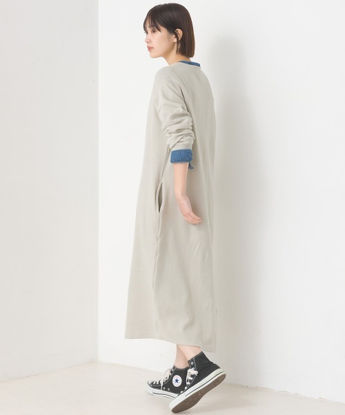 OMNES（オムネス）の「ハニカムストレッチワッフル切り替えヘンリーワンピース（ワンピース・レディース・ブルーグレー/ラベンダー/アイボリー/ブラック/ライトグレー・SMALL/MEDIUM）」の21枚目の写真