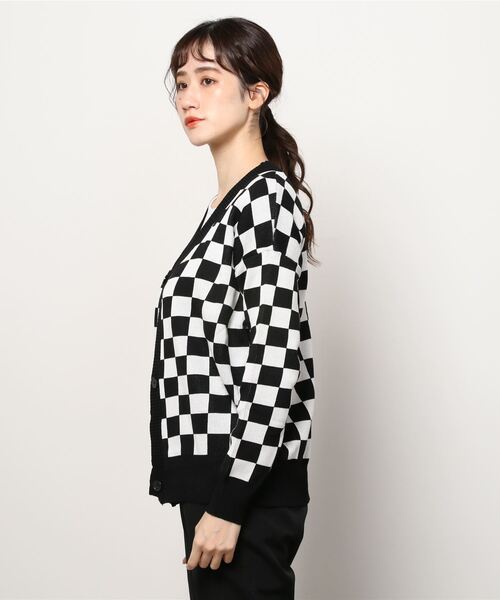 Figments(フィグメンツ)の「チェッカーカーディガン(カーディガン/ボレロ・レディース・ブラック・FREE)」の11枚目の写真