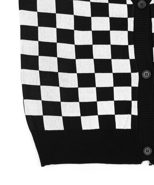 Figments(フィグメンツ)の「チェッカーカーディガン(カーディガン/ボレロ・レディース・ブラック・FREE)」の8枚目の写真
