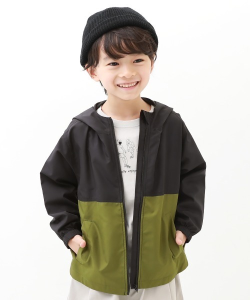 devirock(デビロック)の「撥水 バイカラー ウインドブレーカー(ナイロンジャケット・キッズ・ブラック/ブルーグレー/ブラウン系その他/ダークベージュ・110cm/100cm/120cm/130cm/140cm/150cm/160cm)」の21枚目の写真