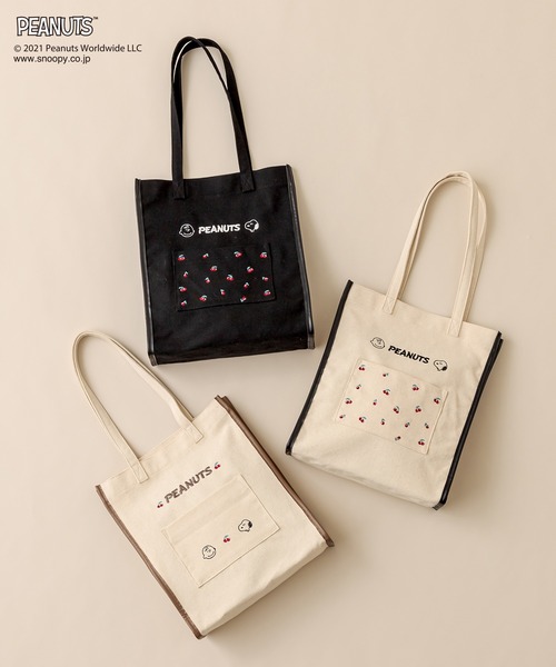 PEANUTS（ピーナッツ）の「PEANUTSトートBag（トートバッグ・レディース・アイボリー/ライトブラウン/ブラック・FREE）」の4枚目の写真