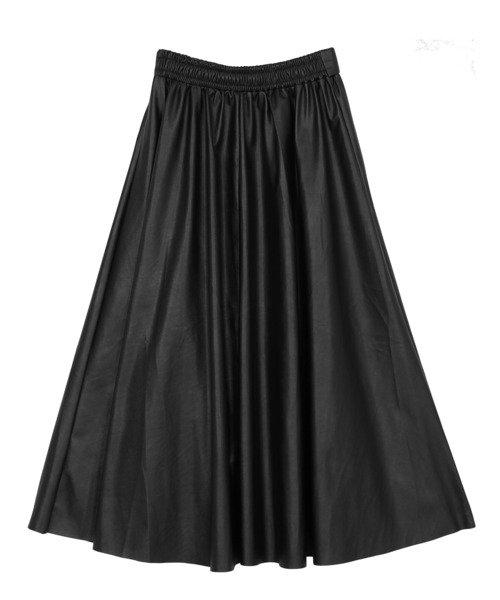 Figments(フィグメンツ)の「フェイクレザーロングスカート(スカート・レディース・ブラック・FREE)」の5枚目の写真