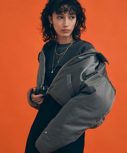 CITY TOKYO（シティトウキョウ）の「ショートボンバージャケット/ダウンジャケット（ダウンジャケット/コート・レディース・グレー/その他2・FREE）」の7枚目の写真