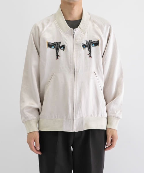 PHINGERIN(フィンガリン)の「PHINGERIN HEEL LIP SOUVENIR JACKET(スタジャン・メンズ・ベージュ・MEDIUM)」の6枚目の写真