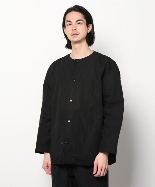 Jackman(ジャックマン)の「C/L Collarless Jacket(ノーカラージャケット・メンズ・レンガ/ダークグレー/ブラック・LARGE/MEDIUM/SMALL)」の2枚目の写真
