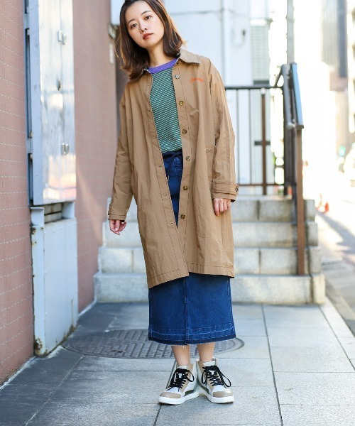 チチカカ（チチカカ）の「シングルコート（ステンカラーコート・レディース・ブラウン/カーキ・FREE）」の4枚目の写真