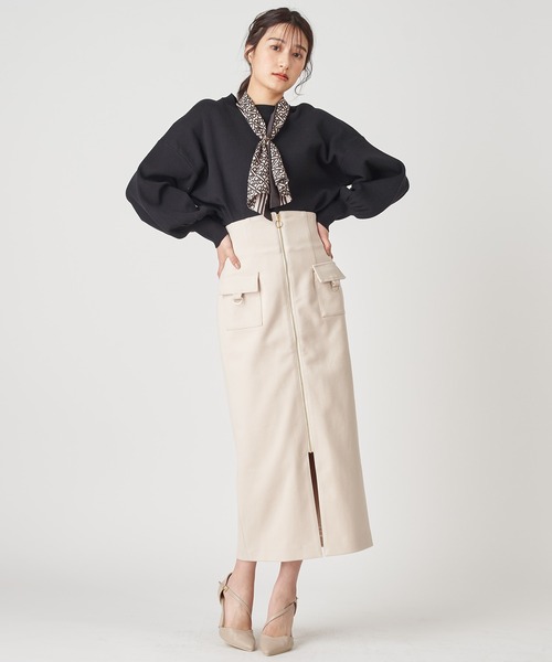 ROYAL PARTY(ロイヤルパーティー)の「フロントZIPハイウエストタイトスカート(スカート・レディース・イエロー/ブルー/オフホワイト・FREE)」の18枚目の写真