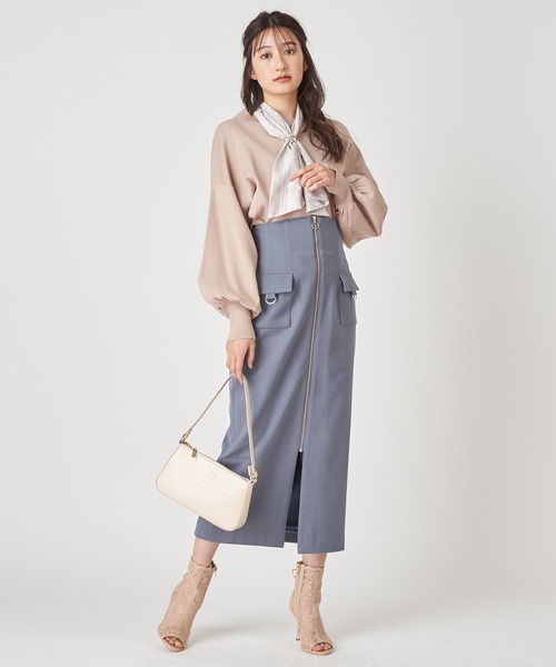 ROYAL PARTY(ロイヤルパーティー)の「フロントZIPハイウエストタイトスカート(スカート・レディース・イエロー/ブルー/オフホワイト・FREE)」の19枚目の写真