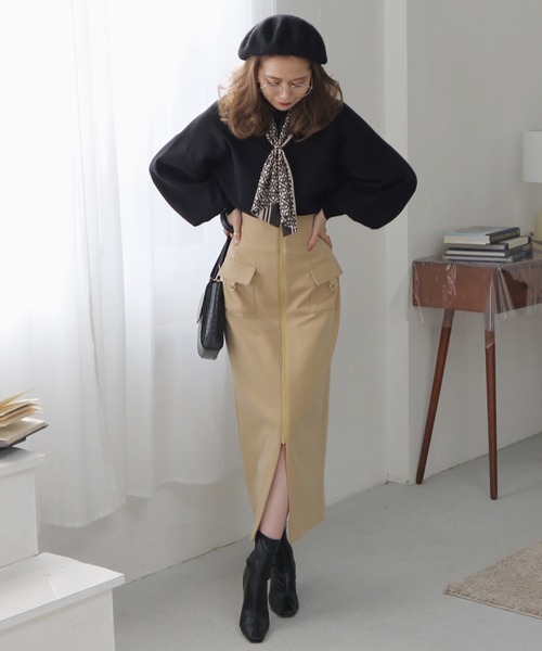 ROYAL PARTY(ロイヤルパーティー)の「フロントZIPハイウエストタイトスカート(スカート・レディース・イエロー/ブルー/オフホワイト・FREE)」の10枚目の写真