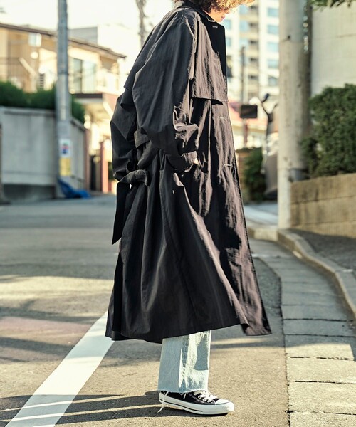 PUBLUX（パブリュクス）の「【PUBLUX/パブリュクス】 ヨーク付きステンカラーコート（トレンチコート・レディース・ベージュ/ブラック/カーキ・ﾌﾘ-）」の18枚目の写真