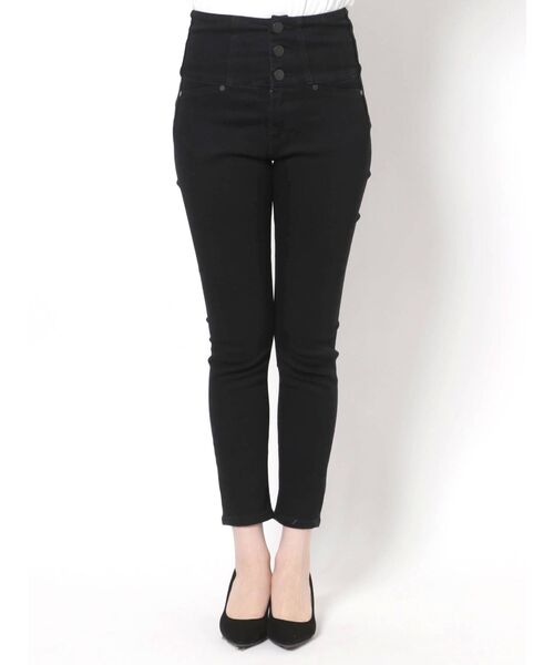 MURUA（ムルーア）の「ハイウエストZIPブラックスキニーパンツ（デニムパンツ・レディース・ブラック・0/2/1）」の5枚目の写真