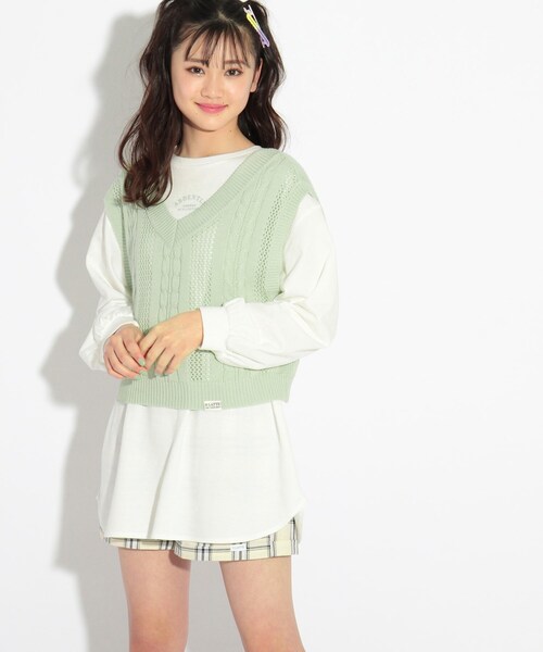 セール 洗える ニコラ掲載商品 ニットベスト ワンピースセット ワンピース Pink Latte ピンクラテ のファッション通販 Zozotown