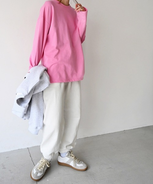 CANAL JEAN（キャナルジーン）の「El mar　カラーミニ裏毛ロングTシャツ（Tシャツ/カットソー・レディース・サックスブルー/ピンク/イエロー/オレンジ/アイボリー・ONE SIZE）」の4枚目の写真