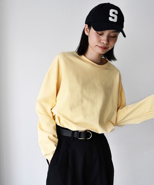 CANAL JEAN（キャナルジーン）の「El mar　カラーミニ裏毛ロングTシャツ（Tシャツ/カットソー・レディース・サックスブルー/ピンク/イエロー/オレンジ/アイボリー・ONE SIZE）」の11枚目の写真