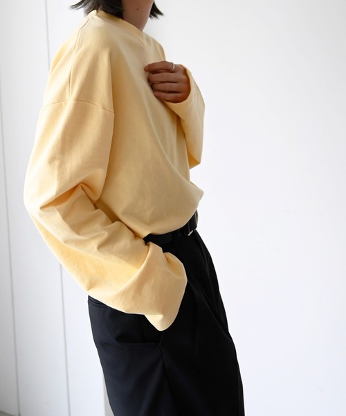 CANAL JEAN（キャナルジーン）の「El mar　カラーミニ裏毛ロングTシャツ（Tシャツ/カットソー・レディース・サックスブルー/ピンク/イエロー/オレンジ/アイボリー・ONE SIZE）」の12枚目の写真